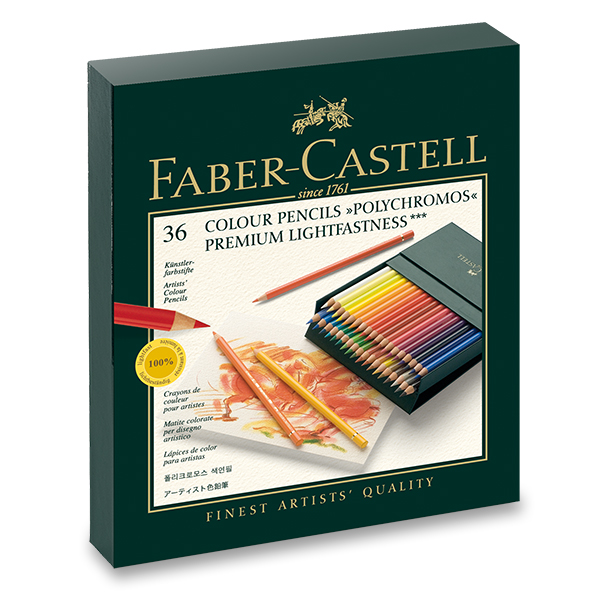Dárkový box uměleckých pastelek Faber-Castell Polychromos, 36 ks